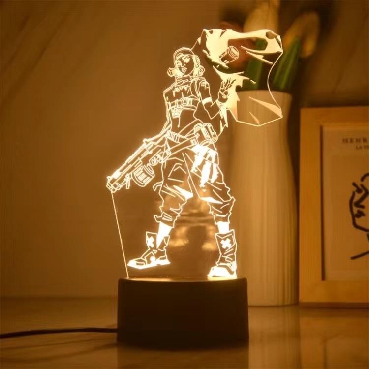 Valorant 特戰英豪 3D立體夜燈 16色RGB 炫彩桌面擺件 遊戲周邊禮物 電競周邊 小夜燈-細節圖4