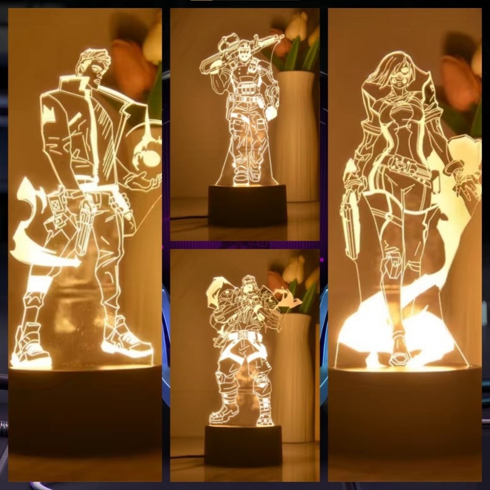 Valorant 特戰英豪 3D立體夜燈 16色RGB 炫彩桌面擺件 遊戲周邊禮物 電競周邊 小夜燈-規格圖9