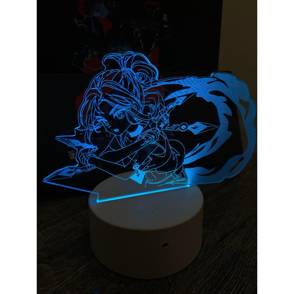 Valorant 特戰英豪 16色高質感RGB 婕提Q版3D繪畫風格 桌上型白色款夜光燈 桌面擺飾-細節圖3