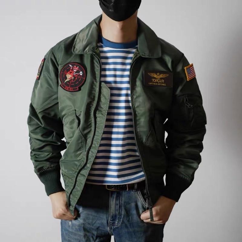 捍衛戰士 獨行俠 top gun 阿湯哥 尼龍短版修身飛行外套 CWU-36 美國國旗 VX31 武器學校 CAPT刺繡-細節圖5