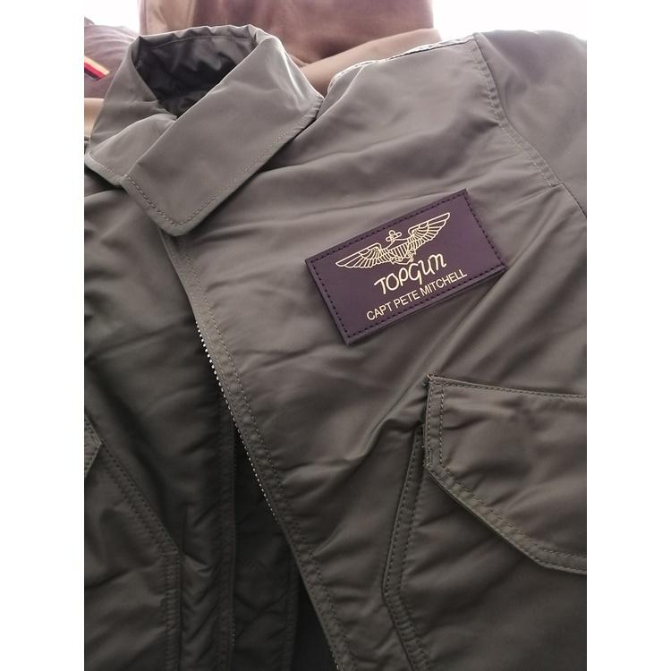 海軍上校 TOP GUN 燙金 皮標紀念章 CAPT PETE MITCHELL 捍衛戰士 獨行俠 魔鬼氈 飛行外套-細節圖2