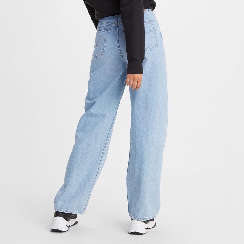 Levis high loose 90復古 淺色水洗彈性高腰寬鬆牛仔褲 29W31L 男女可著-細節圖3