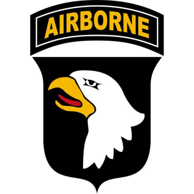 美國陸軍第101空降師 美軍王牌傘兵部隊 諾曼第登陸 臂章造型貼紙 尺寸110x75mm