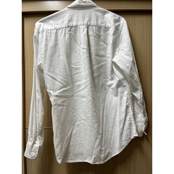Uniqlo ines 聯名款 男裝 法式棉柔長袖白色襯衫 m號 七成新-細節圖2