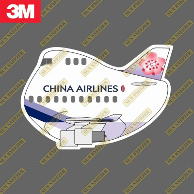 中華航空 China Airlines 波音 B747 Q版 民航機 飛機造型 防水3M貼紙 尺寸90mm