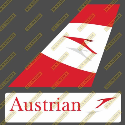 奧地利航空 Austrian 垂直尾翼 3M貼紙 尺寸上63x86 下 23x90mm