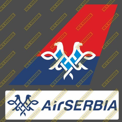 塞爾維亞航空 Air Serbia 垂直尾翼 3M貼紙 尺寸上63x86 下 23x90mm