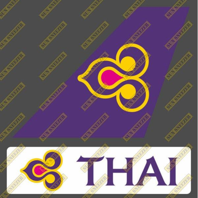 泰國航空 Thai Airways 垂直尾翼 3M貼紙 尺寸上63x86 下 23x90mm
