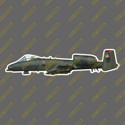 美國空軍 A-10 深綠迷彩 MB681雷霆二式攻擊機 疣豬 擬真軍機3M貼紙 尺寸長165 mm