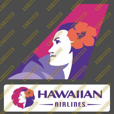 夏威夷航空 Hawaiian 垂直尾翼 3M貼紙 尺寸上63x86 下 23x90mm