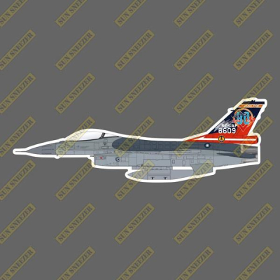 中華民國空軍 單座 F-16 814空戰勝利80週年紀念彩繪機 ROCAF 擬真軍機3M貼紙 尺寸165mm