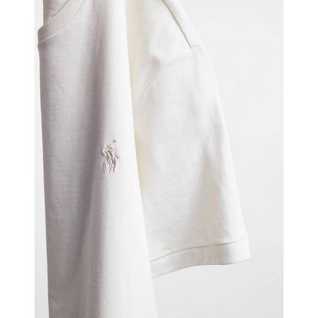 Polo Ralph Lauren 復古奶油色 圓領短袖  t-shirt  男生 S號 刺繡LOGO-細節圖2