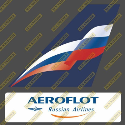 俄羅斯航空 Aeroflot 垂直尾翼 3M貼紙 尺寸上63x86 下 23x90mm