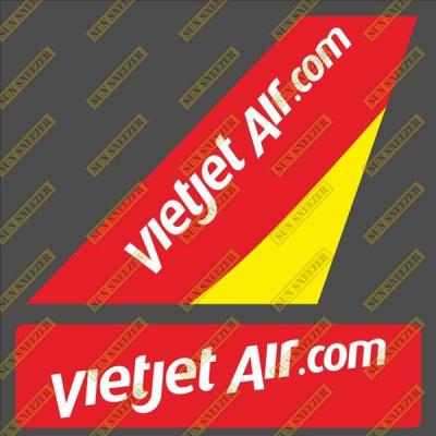 越捷航空 VietJet Air 垂直尾翼 3M貼紙 尺寸上63x86 下 23x90mm