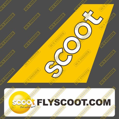 酷航 Scoot Airlines 垂直尾翼 3M貼紙 尺寸上63x86 下 23x90mm