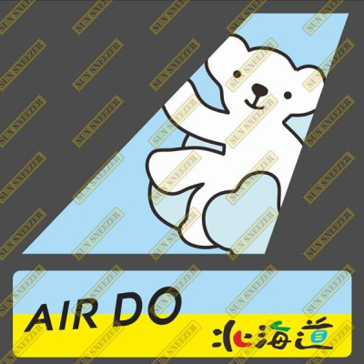 Air Do 北海道航空 藍底白熊 垂直尾翼 3M貼紙 尺寸上63x86 下 23x90mm