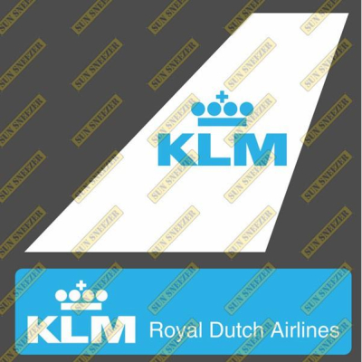 荷蘭皇家航空 白 KLM 垂直尾翼 3M貼紙 尺寸上63x86 下 23x90mm