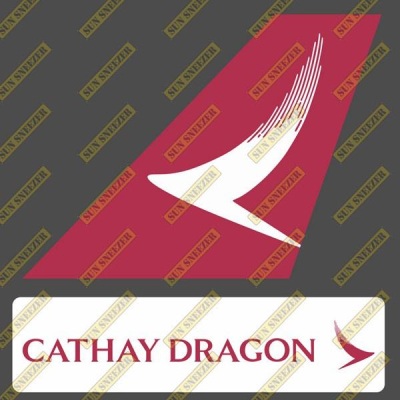 國泰港龍航空 Cathay Dragon 垂直尾翼 3M貼紙 尺寸上63x86 下 23x90mm
