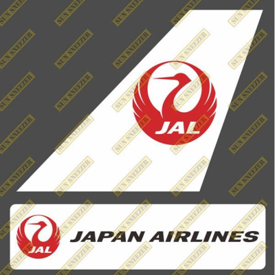 日本航空 Jal 日航 垂直尾翼 3M貼紙 尺寸上63x86 下 23x90mm
