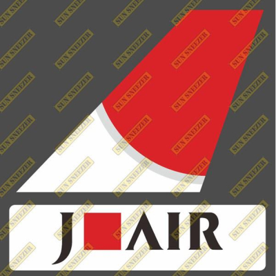 J-air 日航子公司 垂直尾翼 3M貼紙 尺寸上63x86 下 23x90mm