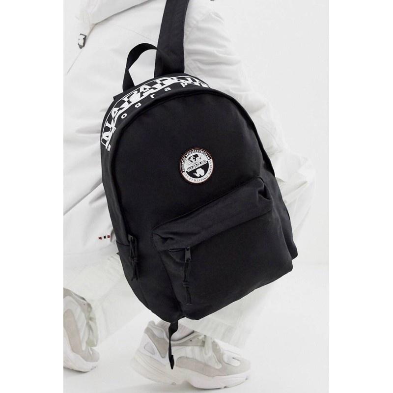 七成新 Napapijri Happy Day backpack 黑色後背包-細節圖2