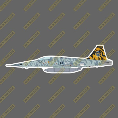 中華民國空軍 F-5 虎嘯 單座 志航基地 ROCAF 擬真軍機3M貼紙 尺寸165mm 老虎 虎紋 虎頭