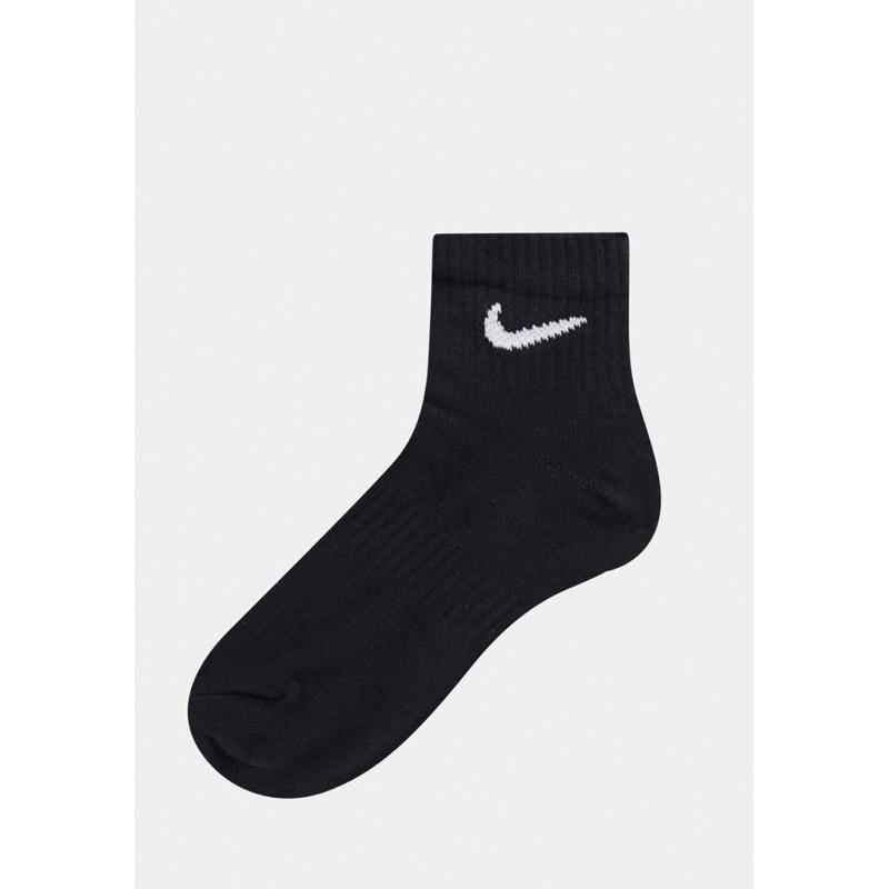 Nike swoosh logo刺繡 休閒運動襪子 三入組 踝襪 低筒襪 黑色 男 L號-細節圖3
