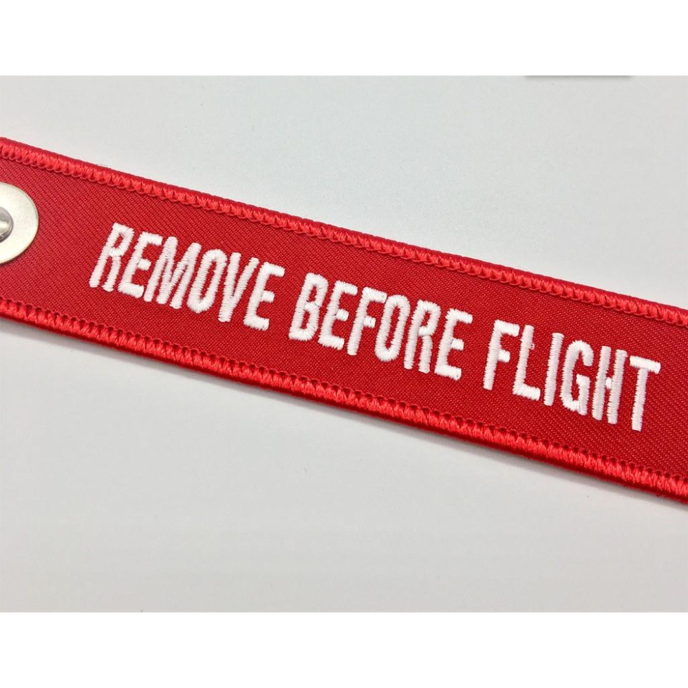 阿聯酋航空 Emirates LOGO 紅底白字 經典 刺繡飛行前拆除 鑰匙圈Remove Before Flight-細節圖4