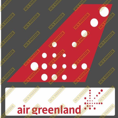 格陵蘭航空 Air Greenland 垂直尾翼 3M貼紙 尺寸上63x86 下 23x90mm