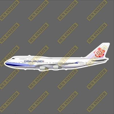 中華航空 標準塗裝 B747 擬真民航機3M貼紙 尺寸165mm
