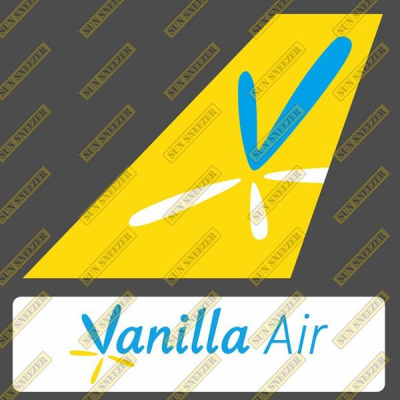 香草航空 Vailla Air 垂直尾翼 3M貼紙 尺寸上63x86 下 23x90mm