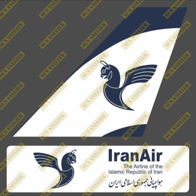 伊朗行航空 Iran Air 垂直尾翼 3M貼紙 上63x86mm 下 23x90mm