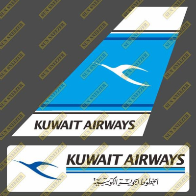 科威特航空 Kuwait Airways 垂直尾翼 3M貼紙 尺寸上63x86 下 23x90mm