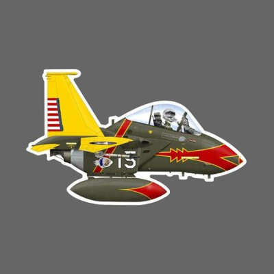 美國空軍 第334戰鬥機中隊 F-15 復古P51塗裝 Q版 軍機 防水3M貼紙 尺寸 90mm