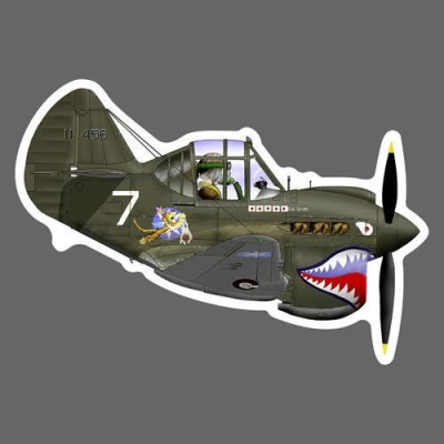 P-40 飛虎隊 鯊魚嘴塗裝 Q版飛機3M 防水防曬貼紙 Q版飛機3M貼紙 90mm