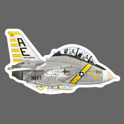 美國海軍 F-14 第142戰鬥機中隊 幽靈騎士 飛機3M貼紙 VF-142 Q版飛機3M貼紙 90mm