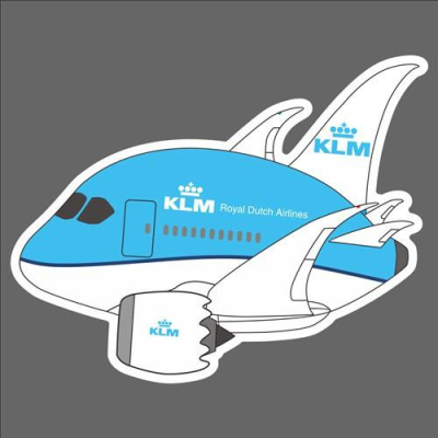 荷蘭皇家航空 KLM 波音 Boeing B787 Q版 民航機 飛機造型 防水3M貼紙 尺寸