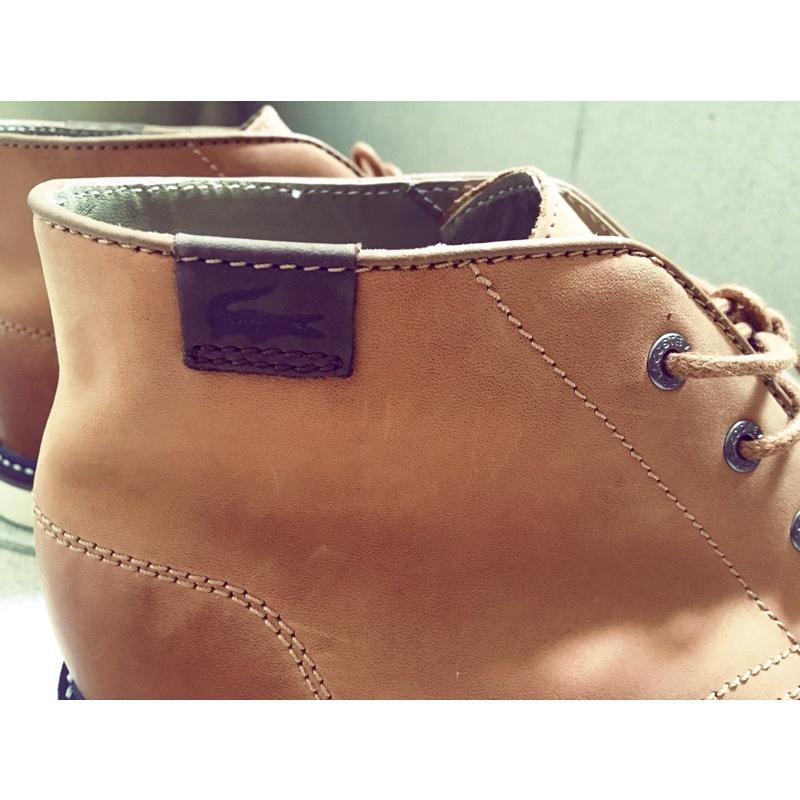 Lacoste 焦糖棕 真皮 中筒 沙漠靴 us10-細節圖4