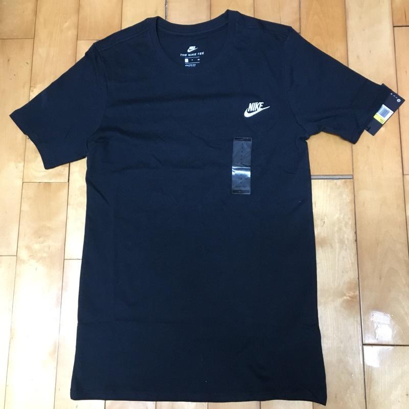 Nike 小logo swoosh 刺繡 素色短袖 黑 白 雙色 t-shirt-細節圖5