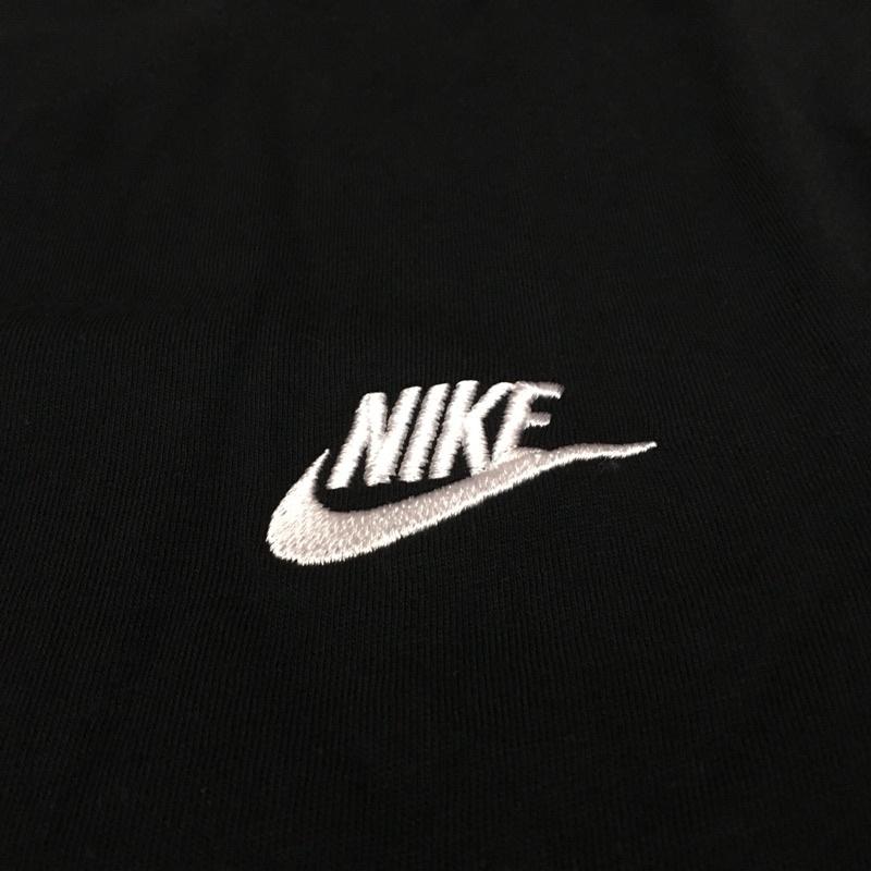 Nike 小logo swoosh 刺繡 素色短袖 黑 白 雙色 t-shirt-細節圖6