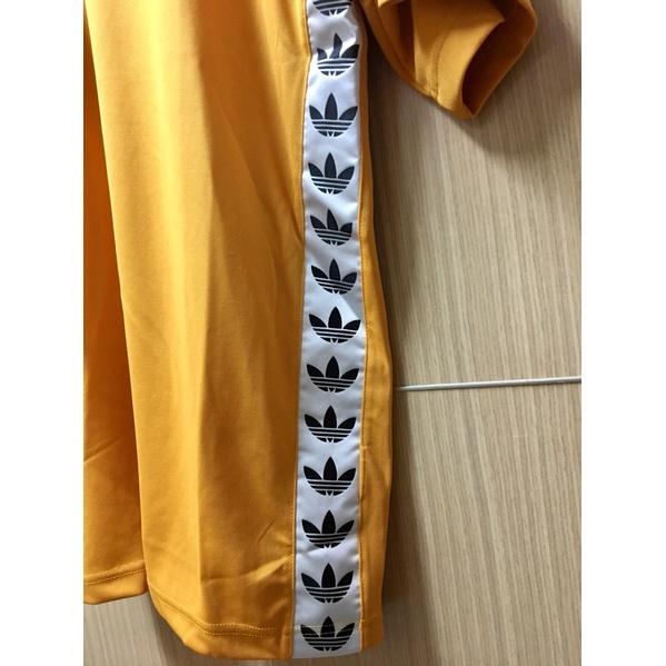 SS adidas Originals Tnt Yellow 愛迪達 三葉草 側邊LOGO 落肩 芥末黃短袖-細節圖3
