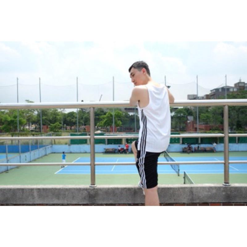 愛迪達 adidas original 復古三葉草logo刺繡 條紋背心 Xs 現貨 白-細節圖2