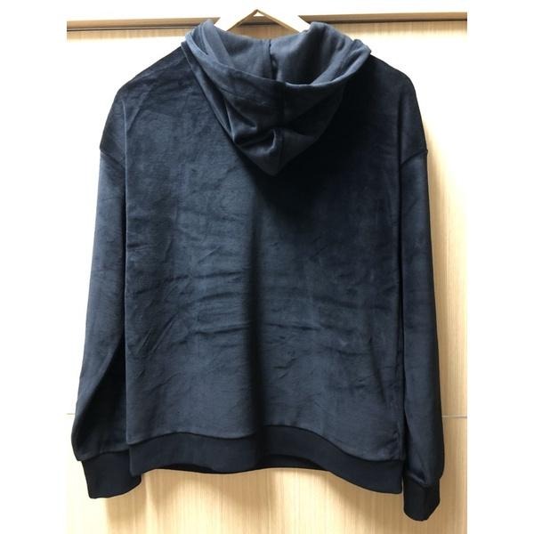 Fred Perry 金色復古LOGO刺繡 絲絨連帽長袖T velour hoodie uk8-細節圖4