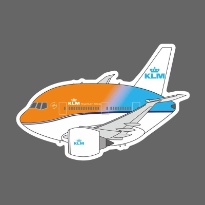 荷蘭航空 橙色驕傲 Q版 波音 777 飛機造型 防水3M貼紙 尺寸90mm