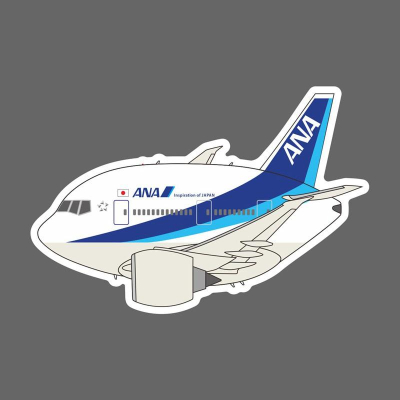 全日空航空 ANA Q版 波音 777 飛機造型 防水3M貼紙 尺寸90mm