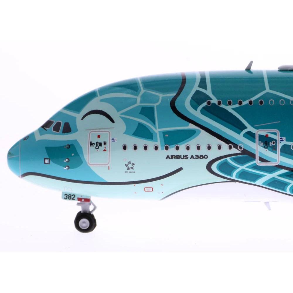 金屬 JC Wings 1/400 全日空 ANA A380 JA382A 綠色海龜 EW4388007 飛機模型-細節圖2
