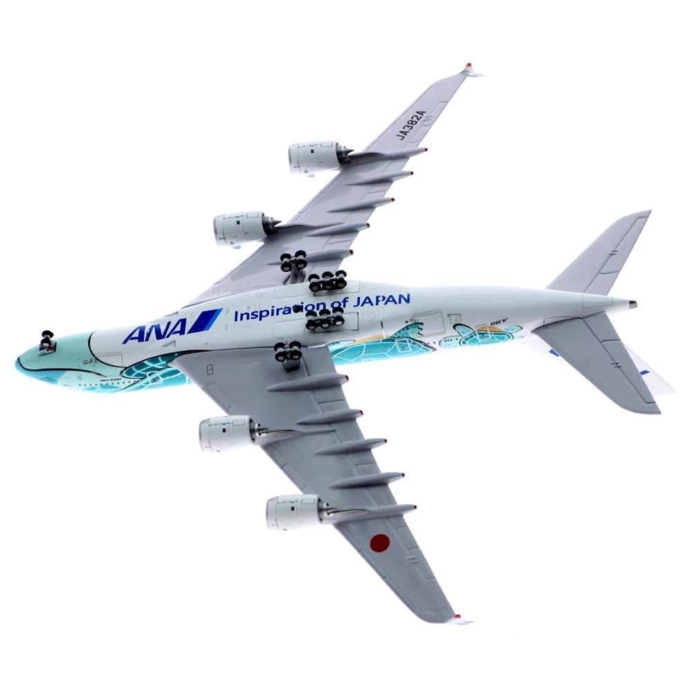 金屬 JC Wings 1/400 全日空 ANA A380 JA382A 綠色海龜 EW4388007 飛機模型-細節圖7