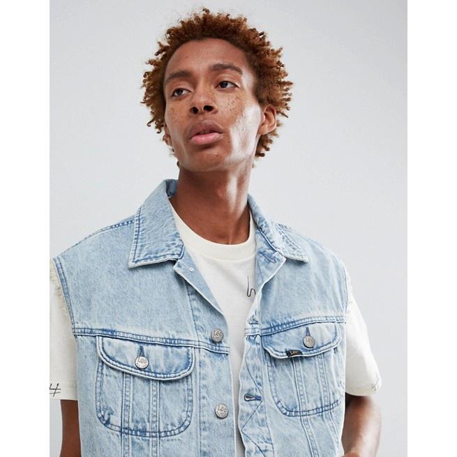 Lee rider vest jacket 騎士牛仔單寧淺水洗背心-細節圖4