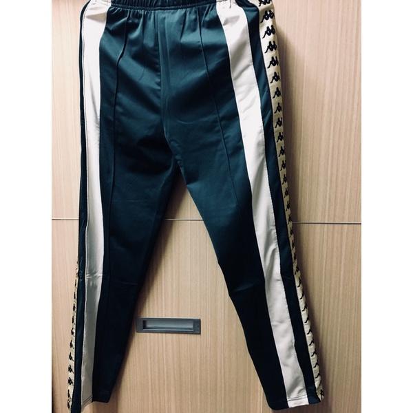 全台獨家 KAPPA Kontroll Banda Pant 卡帕 LOGO 金色邊長褲 深綠 30腰現貨 八成新 九分-細節圖3