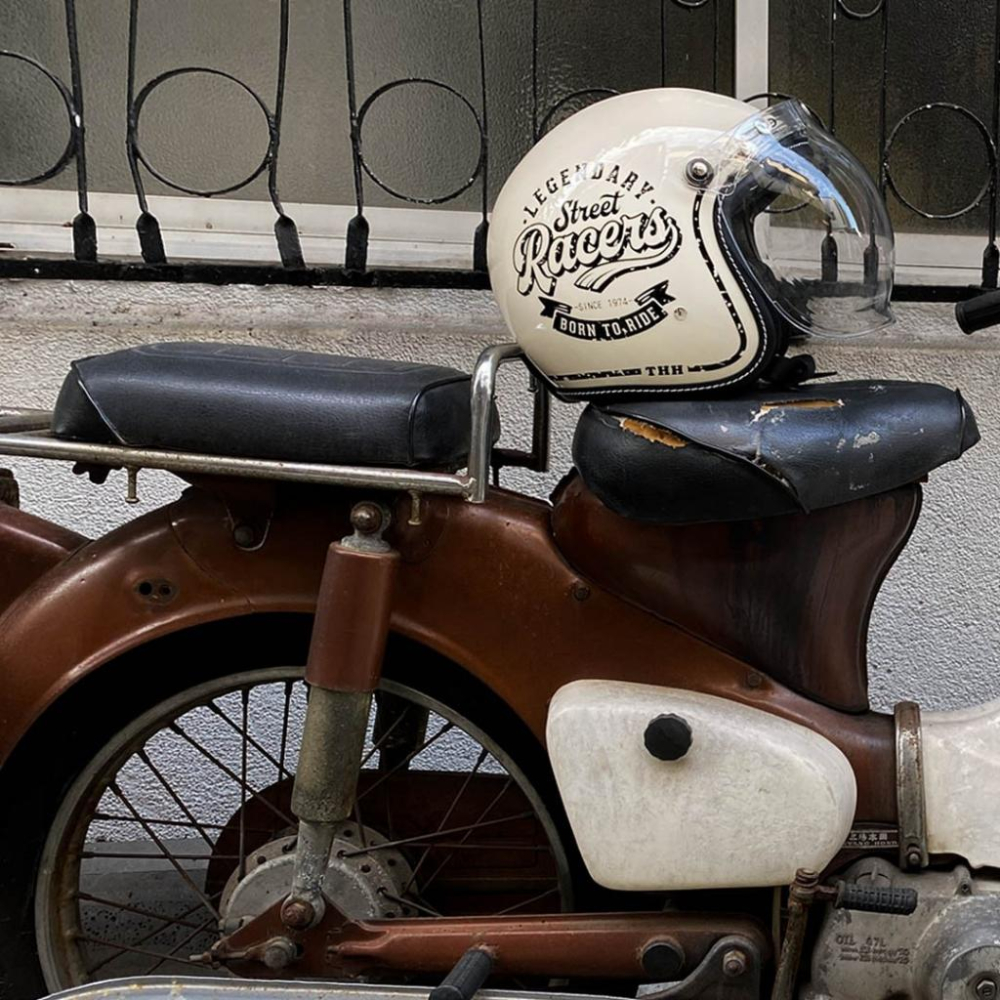 【THH】T-383A Racers -男女款 安全帽 內藏墨鏡安全帽 3/4安全帽 四分之三安全帽 美式復古安全帽-細節圖2